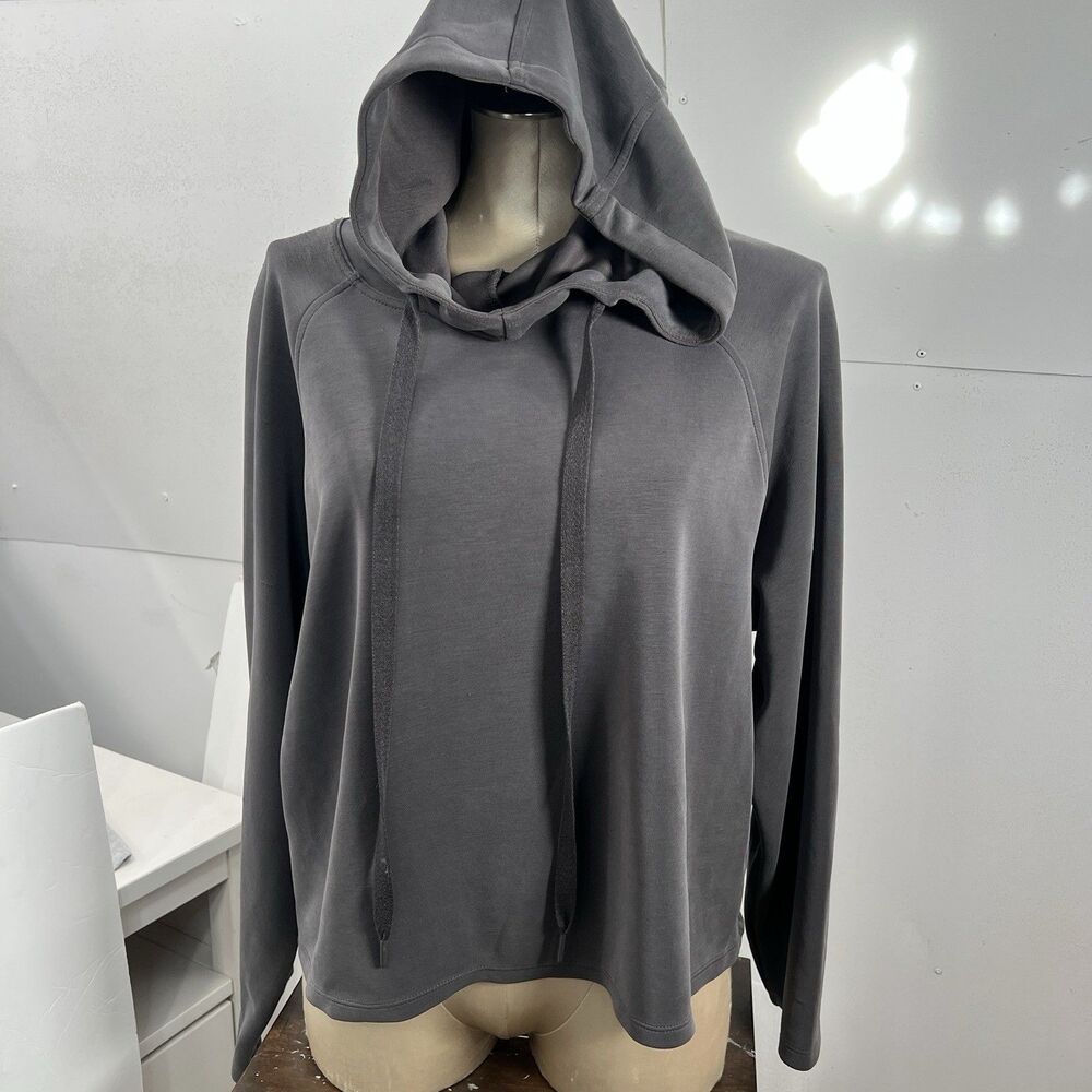 Joy Lab Women's Dark Gray Sweatshirt Hoodie Ninja Pullover Modal Soft Size Large